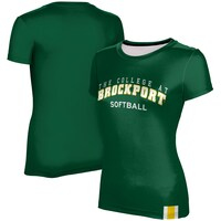 Women's Green SUNY Brockport Golden Eagles Softball T-Shirt