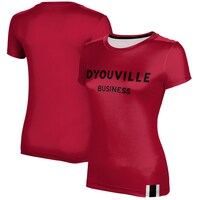Women's Red D'Youville Saints Business Logo T-Shirt