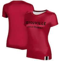Women's Red D'Youville Saints Proud Parent Logo T-Shirt
