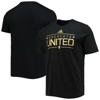 Men's adidas Black Manchester United Iridescent Graphic T-Shirt