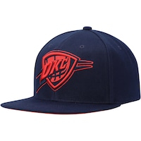 Men's Mitchell & Ness Navy Oklahoma City Thunder Two Tonal Snapback Hat