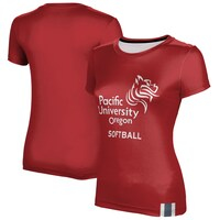 Women's Red Pacific Boxers Softball T-Shirt