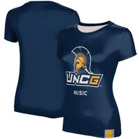 Women's Navy UNCG Spartans Music T-Shirt
