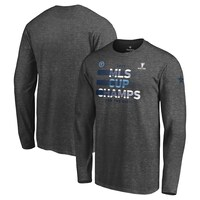 Men's Fanatics Branded Heathered Charcoal New York City FC 2021 MLS Cup Champions Five Points Long Sleeve T-Shirt