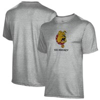 Men's Gray Ferris State Bulldogs Ice Hockey Name Drop T-Shirt