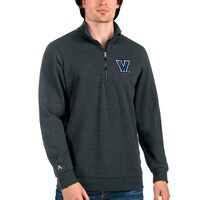 Men's Antigua Heathered Charcoal Villanova Wildcats Action Quarter-Zip Pullover Sweatshirt