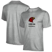 Men's Gray Illinois Tech Scarlet Hawks Baseball Name Drop T-Shirt
