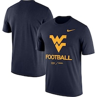 Men's Nike Heathered Navy West Virginia Mountaineers Team Football Legend T-Shirt