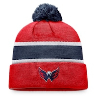 Men's Fanatics Branded Red/Navy Washington Capitals Breakaway Cuffed Knit Hat with Pom
