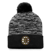 Men's Fanatics Branded Black Boston Bruins Defender Cuffed Knit Hat with Pom