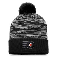 Men's Fanatics Branded Black Philadelphia Flyers Defender Cuffed Knit Hat with Pom