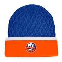 Men's Fanatics Branded  Royal/Orange New York Islanders Iconic Striped Cuffed Knit Hat
