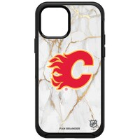 OtterBox Black Calgary Flames iPhone White Marble Slate Case