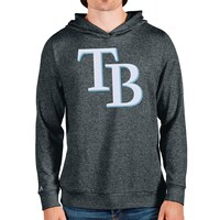 Men's Antigua Heathered Charcoal Tampa Bay Rays Team Logo Absolute Pullover Hoodie