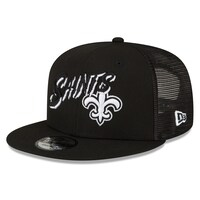 Men's New Era Black New Orleans Saints Graffiti Script 9FIFTY Snapback Hat