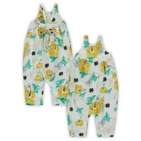 Girls Infant Wes & Willy White Notre Dame Fighting Irish Floral Overall Romper