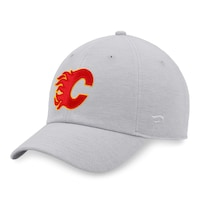 Men's Fanatics Branded Heather Gray Calgary Flames Logo Adjustable Hat