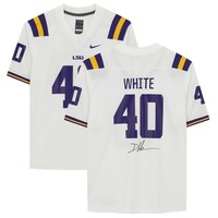 Devin White LSU Tigers Autographed White Nike Game Jersey