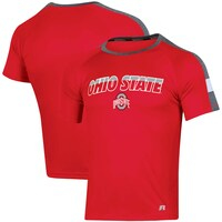 Men's Russell Scarlet Ohio State Buckeyes Colorblocked Impact Raglan T-Shirt