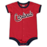 Newborn & Infant Red St. Louis Cardinals Stripe Power Hitter Romper