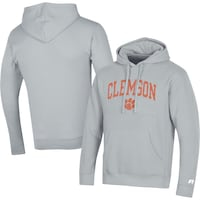 Men's Russell Gray Clemson Tigers Tri-Blend Pullover Hoodie