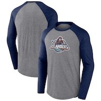 Men's Fanatics Branded Heather Gray/Navy New York Islanders Special Edition 2.0 Long Sleeve Raglan T-Shirt