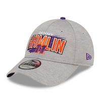 Men's New Era Gray Denny Hamlin Name Splash 9FORTY Snapback Adjustable Hat