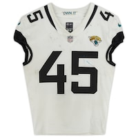K'Lavon Chaisson Jacksonville Jaguars Game-Used #45 White Jersey vs. Los Angeles Rams on December 5 2021