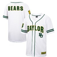 Men's Colosseum White Baylor Bears Free Spirited Mesh Button-Up Baseball Jersey