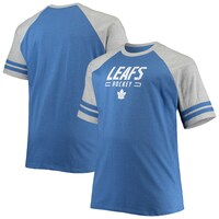 Men's Heathered Blue Toronto Maple Leafs Big & Tall Raglan T-Shirt