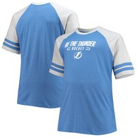 Men's Heathered Blue Tampa Bay Lightning Big & Tall Raglan T-Shirt