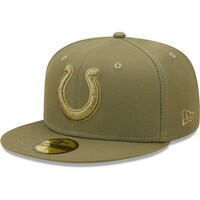 Men's New Era Olive Indianapolis Colts Color Pack 59FIFTY Fitted Hat