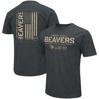 Men's Colosseum Heathered Black Oregon State Beavers OHT Military Appreciation Flag 2.0 T-Shirt