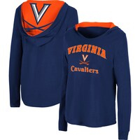 Women's Colosseum Navy Virginia Cavaliers Catalina Hoodie Long Sleeve T-Shirt