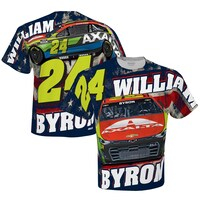 Men's Hendrick Motorsports Team Collection White William Byron Axalta Sublimated Patriotic Total Print T-Shirt