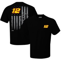 Men's Team Penske Black Ryan Blaney Exclusive Tonal Flag T-Shirt