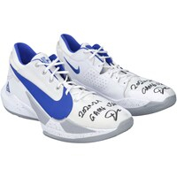 Giannis Antetokounmpo Milwaukee Bucks Autographed Game-Used White/Blue Nike Shoes vs. Portland Trailblazers on February 1 2021 with "2020-21 Game Used" Inscription