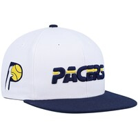 Men's Mitchell & Ness White/Navy Indiana Pacers Hardwood Classics Core Side Snapback Hat