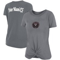 Women's 5th & Ocean by New Era Gray Inter Miami CF Front Twist T-Shirt