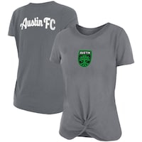 Women's 5th & Ocean by New Era Gray Austin FC Front Twist T-Shirt