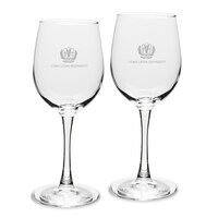 LLU Lions 12oz. 2-Piece Traditional White Wine Glass Set