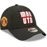 Youth New Era Black Manchester United Wordmark 9FORTY Adjustable Hat