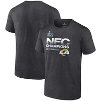 Men's Fanatics Branded Heathered Charcoal Los Angeles Rams 2021 NFC Champions Locker Room Trophy Collection T-Shirt