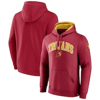 Men's Fanatics Branded Cardinal USC Trojans Arch & Logo Tackle Twill Pullover Hoodie