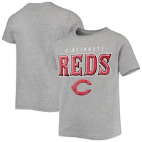 Youth Cincinnati Reds Heathered Gray Wordmark Team T-Shirt