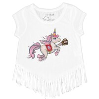 Girls Toddler Tiny Turnip White St. Louis Cardinals Unicorn Fringe T-Shirt