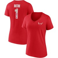 Women's Fanatics Branded Red Washington Capitals Team Mother's Day V-Neck T-Shirt