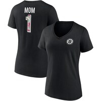 Women's Fanatics Branded Black Boston Bruins Team Mother's Day V-Neck T-Shirt