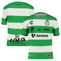 Youth Charly White/Green Santos Laguna 2022/23 Home Authentic Blank Jersey