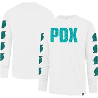 Men's '47 White Portland Trail Blazers City Edition Downtown Franklin Long Sleeve T-Shirt